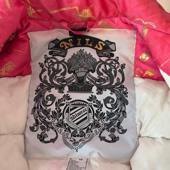 Vintage Nils Skiwear Women’s Winter Ski Coat Size 10 Pink Gold Full Zip - Picture 3 of 13